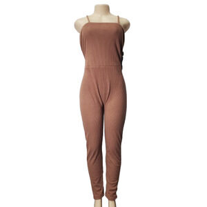 Love 83 women's plus ribbed brown jumpsuit size 2X